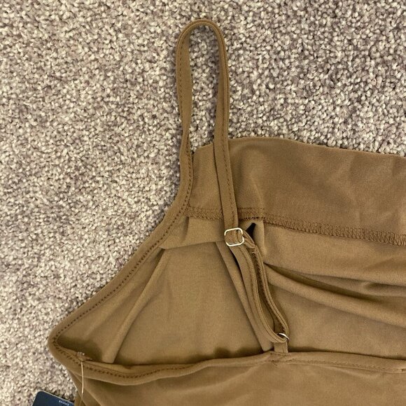 Express Womens Cowl Neck Cropped Cami Spaghetti Straps Sandshell Top Size XL NWT - Picture 8 of 16